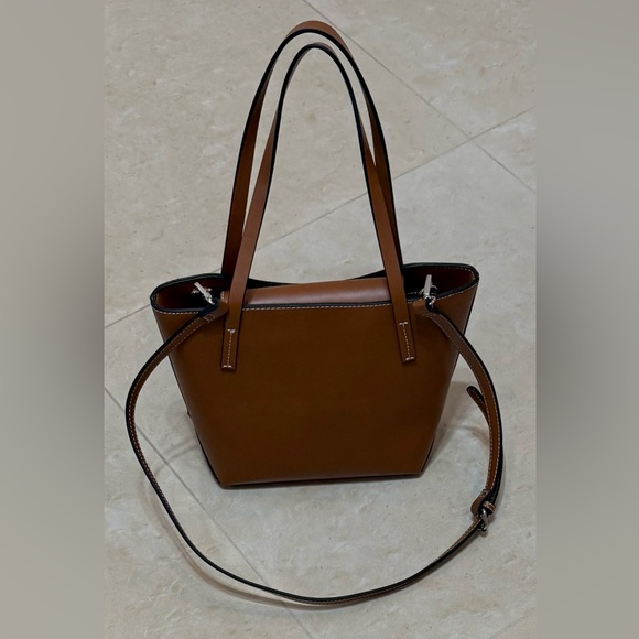 Zara Elegant Brown Tote Handbag & Crossbody. Used, Very Good Condition - Picture 2 of 10